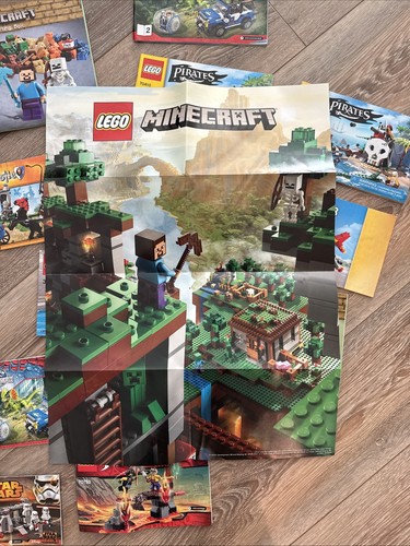 Lote de 18 folletos manuales de instrucciones Lego + póster de Minecraft Star Wars Ninjago - Imagen 7 de 8