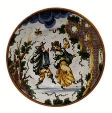 Piatto Antico Albisola - DARIO RAVANO - Stile Levantino - Ceramica 1910 - Ø 37cm