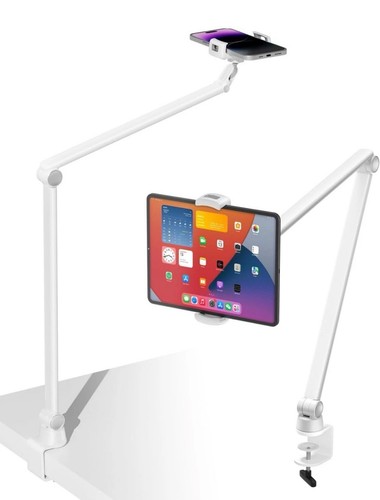 Desk Long Metal Arm Phone iPad Tablet Holder Stand 3.5-13 Inches Maximum 31 In - Bild 2 von 24