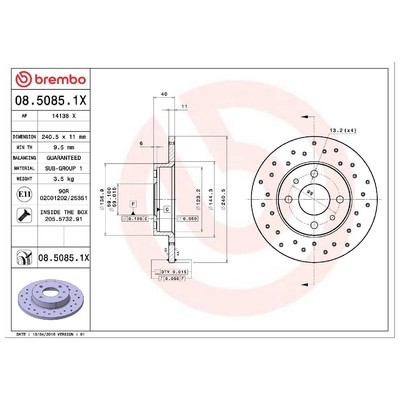 2x Brembo Scheibenbremse vorne 495132183 7566931 71769481 BS511125AA | 230682