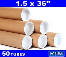 1-1/2" x 36" Kraft Tubes Poster Document Graphics Mailing Shipping Pack of 50