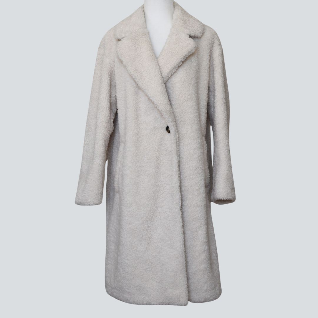 UNIQLO Women's Cream Teddy Coat Size S
