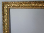 Cadre ancien 70x58 cm, feuillure: 60x48 cm bois patiné stuc doré C680