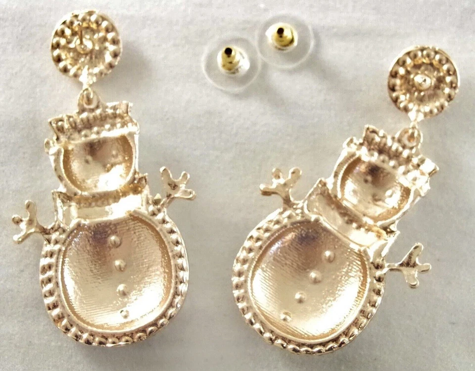 Pendientes colgantes muñeco de nieve con estrás de cristal multicolor nuevos sin etiquetas Foto 3 de 4