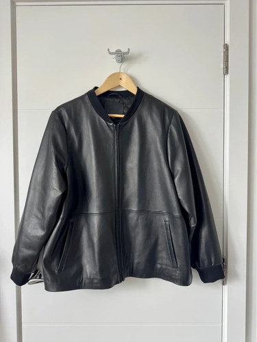 Chaqueta de cuero negra con autógrafo Marks & Spencer talla 18 nueva sin etiquetas - Imagen 2 de 9