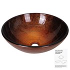 Artistic Tempered Glass Vessel Sink Bathroom Lavatory Round Bowl Pattern Basin