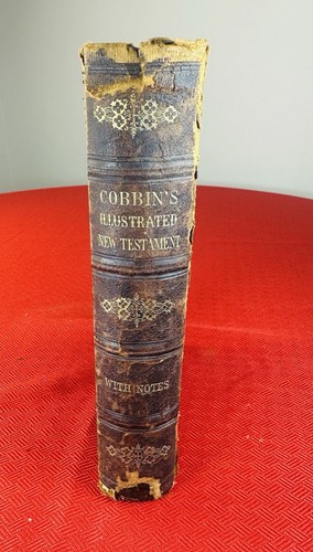 1872 Cobbin’s Illustrated New Testament Leather Embossed Gilt Engravings Antique - Picture 2 of 7