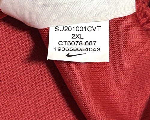 Men’s Nike Tiger Woods Red Mock Neck Short Sleeve Golf Shirt CT6078-687 Sz XXL - Picture 11 of 13