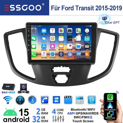 DAB+ Android 15 Autoradio für Ford Transit 2015-2019 GPS Carplay ChatGPT 2+32GB