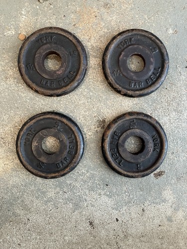 4 pesi VINTAGE YORK 1-1/4 LIBBRE SPEDIZIONE GRATUITA - Foto 2 di 2