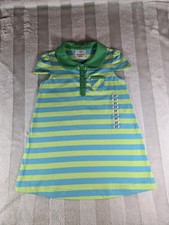 Hanna Andersson Striped Peter Pan Collar Shirt Dress Cap Sleeve Pocket 3T CM 90