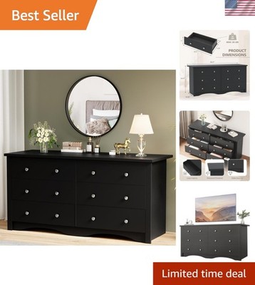 Black Dresser for Bedroom,6 Drawer Dressers, Storage Chest of Drawers for Hal... | eBay Black Dresser for Bedroom,6 Drawer Dressers, Storage Chest of Drawers for Hal... | eBay