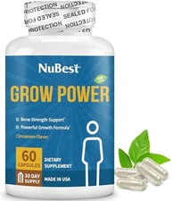 NuBest Grow Power - Calcium Supplement - Magnesium Supplement wi - 60 Capsules