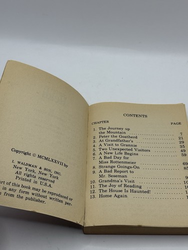 HEIDI Illustrated Classic Edition 1977 Moby Paperback Book VTG Johanna Spyri - Imagen 7 de 8