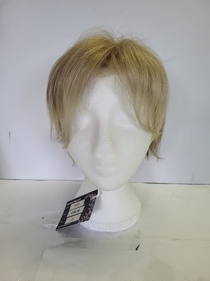 Kurze hellblonde geschichtete Bob Perücke mit Fransen - Haarausfall Alopezie REF 0283