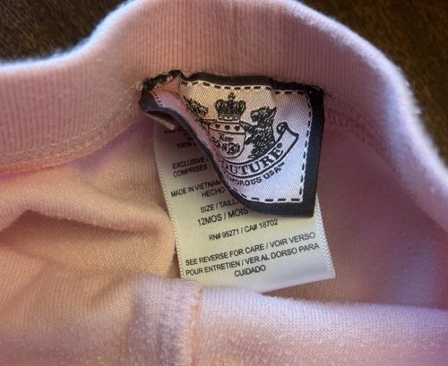 Juicy Couture Baby Mädchen Velour Trainingsanzug Set Rosa 12 Monate - Bild 4 von 12