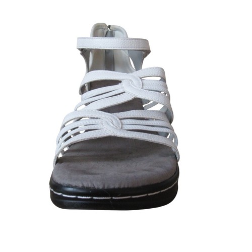 JBU By Jambu White Rosaline Wedge Strappy Dress Sandals 9.5 Memory Foam Padded - Picture 3 of 9