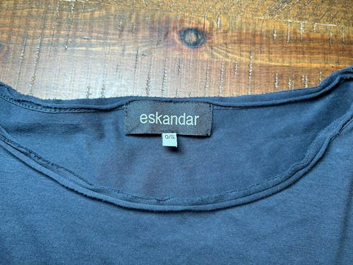 eskandar Women’s T Shirt One Size Navy Designer Prima Cotton - Bild 3 von 9