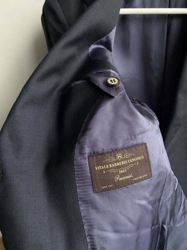 SUITSUPPLY Vitale Barberis Canonico Super 110 Wool Lazio Suit Navy Sharkskin S - Picture 7 of 20