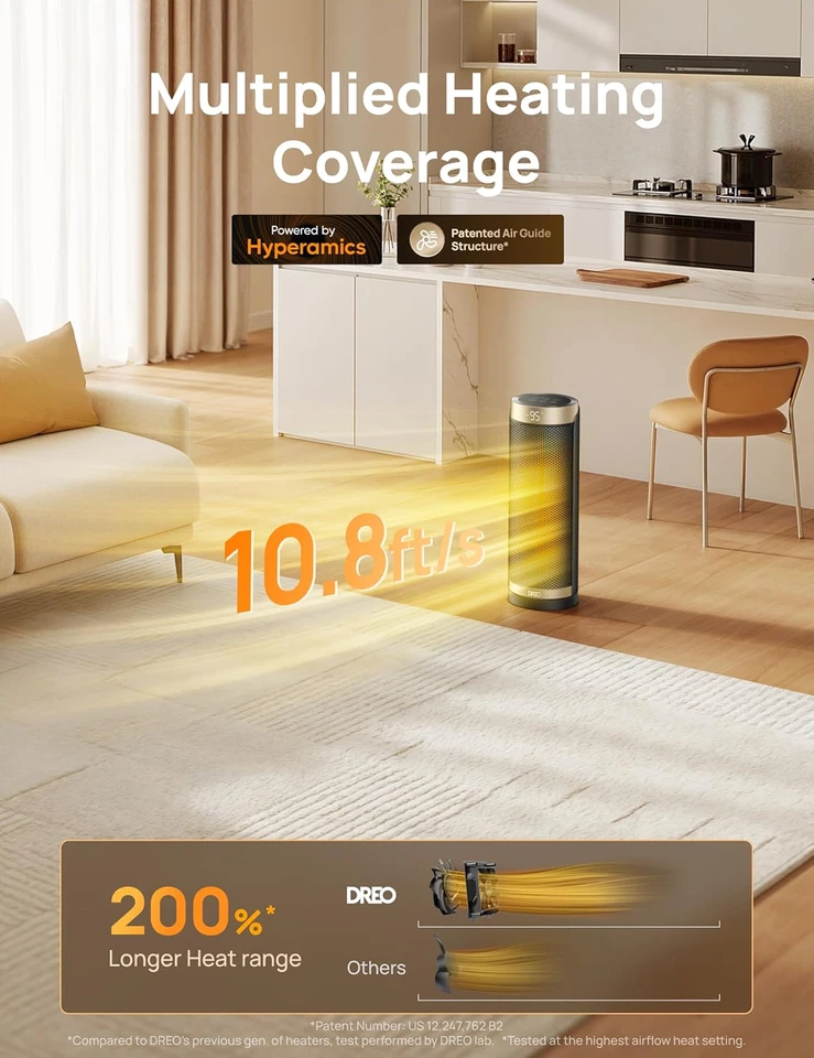 Calentador de ambiente Dreo calentador ceramico PTC de 1500 W para uso interior - Image 3 of 4