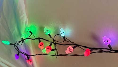 2 Vintage Halloween String Lights Skulls Plastic - Picture 10 of 14