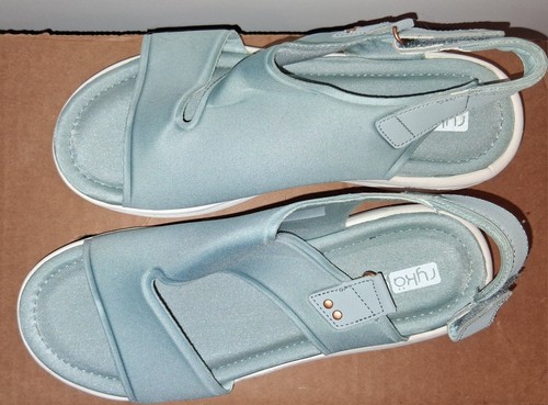 Sandalias Ryka Ortholite azules de espuma viscoelástica talla 8,5 M nuevas sin caja - Imagen 2 de 4