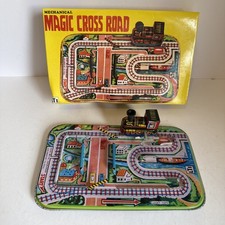 Vintage LTI Mechanical Magic Cross Road Tin Plate Train