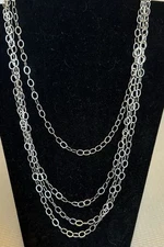 925 Sterling Silver Loopy Endless Chain Necklace 100" LONG Oval Soldered Links