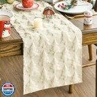 Artoid Mode Christmas Trees Beige Soft Plush Faux Fur Jacquard Christmas Tabl