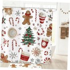Merry Christmas Gingerbread Shower Curtain, Gingerbread Man Xmas Tree Candy 