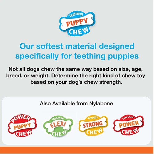 Nylabone Puppy Chew Teething Rhino Dog Toys Vanilla, Up to 25lbs. - Bild 3 von 6