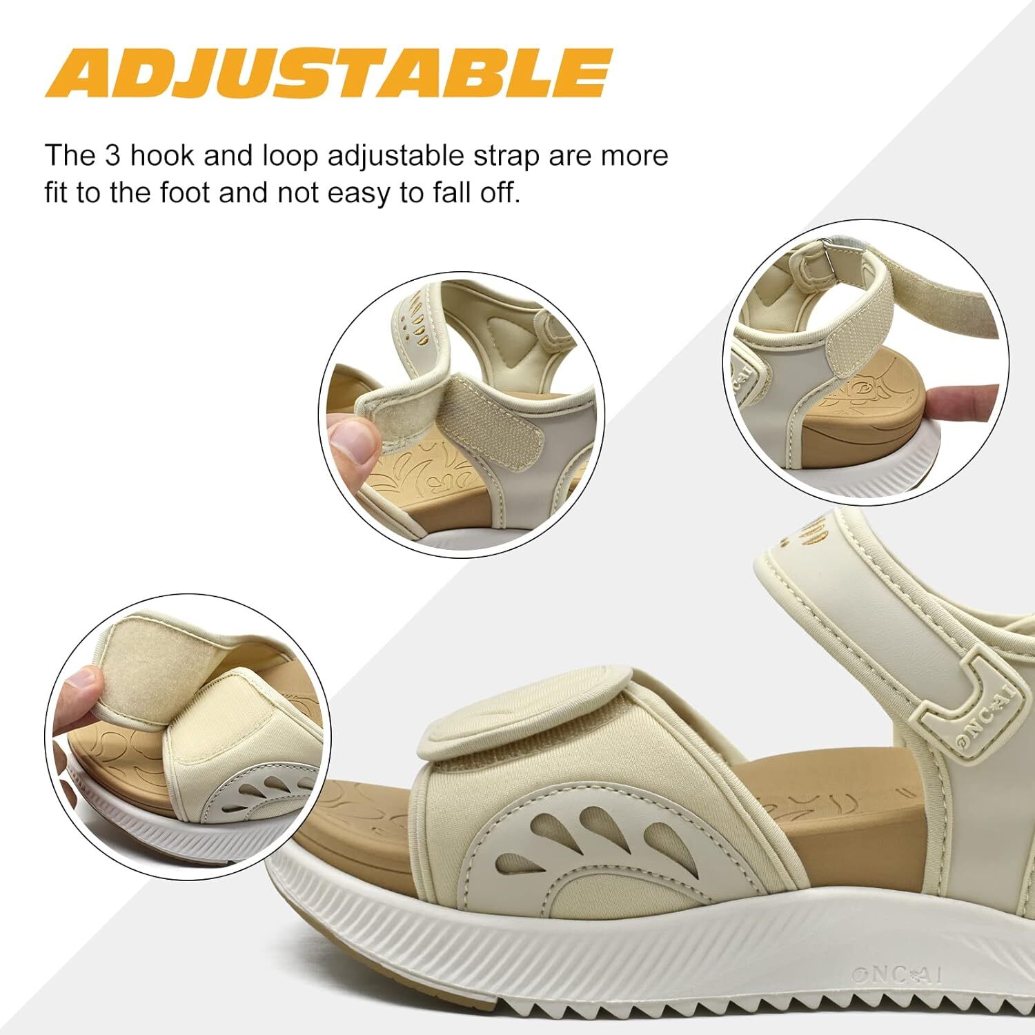 ONCAI Walking Sandals Women,Arch Support Hiking Sandals with Orthotic