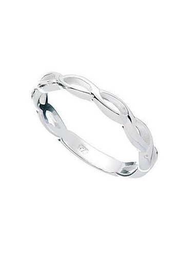 Anello infinito in argento massiccio 925 torsione aperta dito o pollice misure da I a R - Foto 2 di 6