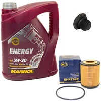 MotoröL ÖLfilter SH4784P 5W30 5 Liter + ÖLablassschraube FüR Opel Omega B Vectra