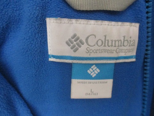 Columbia Size L(14/16) Kid Unisex Blue Full Zip Fleece Lined Athletic Jacket 201 - Picture 7 of 9