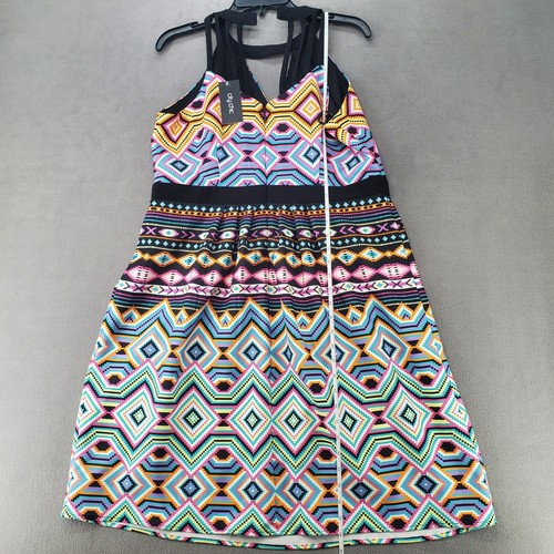 Vestido de verano City Chic para mujer diamante multicolor talla pequeña - Imagen 16 de 24