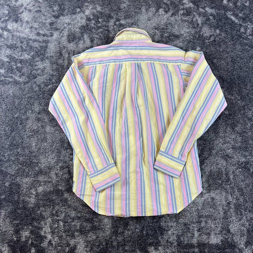 Ralph Lauren Striped Pastel Yellow Blue Button Up Boys S (8-10) Long Sleeve - Picture 7 of 9