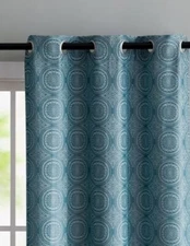VCNY HOME JADE GROMMET TOP CURTAIN (2) PANELS - BLUE - Approx. 76"x84" together 