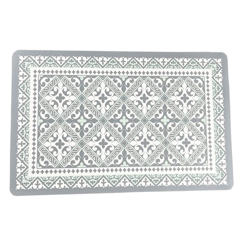 Plastic Placemats Set of 4 Moroccan Tile Grey Extra Large 43cm Dining Table Mats - Picture 3 of 5