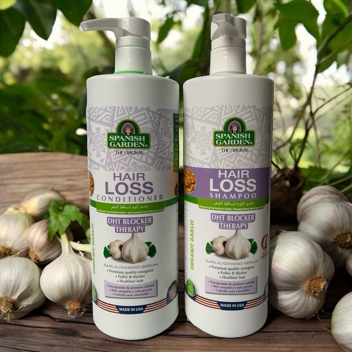Spanish Garden The Original DHT BLOCK THERAPY HAIR LOSS GARLIC