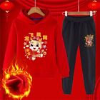 Kids Boys Girls Tracksuit Lunar New Year Pullover Hoodie Tops Jogging Pants Set