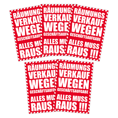 SPARPACK Plakat "Räumungsverkauf Alles muss raus!" DIN A1 AUSVERKAUF SALE