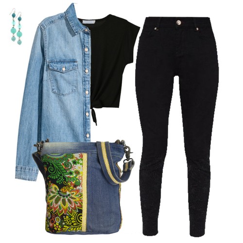 kleine nachhaltige Umhängetasche aus recycelte Jeanshose. Maritim Crossbody Bag - Bild 14 von 15
