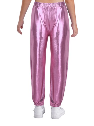 Kids Girls Shiny Dance Harem Pants Athletic Hip Hop Street Sweatpants Dancewear - Picture 81 of 110