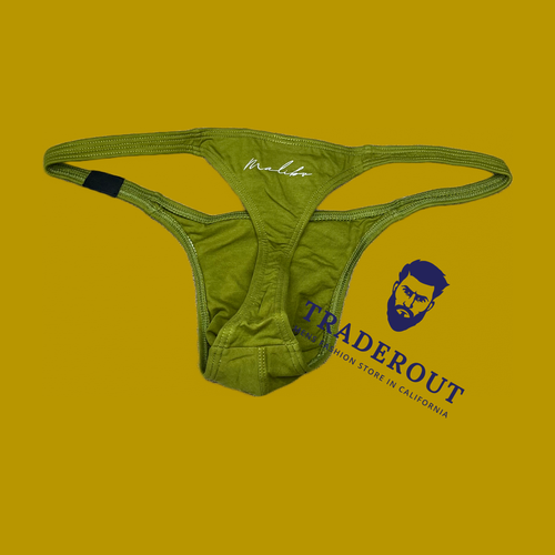 JJ Malibu men ARMY Green cheeky Bulge pouch cotton Thong underwear size S M L - Picture 14 of 15