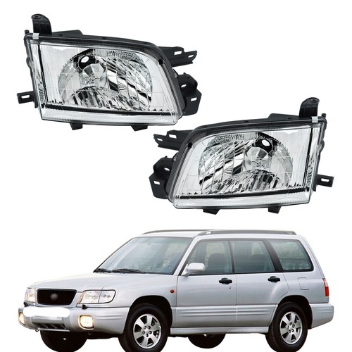 Housing Black For Subaru Forester 2001 2002 Left+Right Side Halogen Headlights - Picture 13 of 13