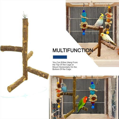 Bird Perches Stand,Natural Wood Parakeets Perches Toys Bird Cage Branch,Birdcage - Picture 4 of 12