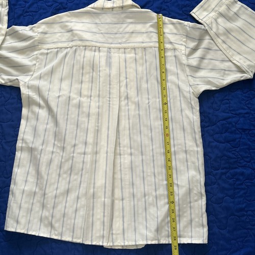 Vintage Sanger Harris Women’s M Pajamas 2 Piece Lounge Set Ivory Blue Stripe NEW - Picture 11 of 24