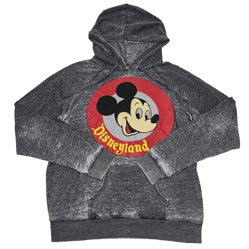 Disneyland Disney World Parks Shirt Hoodie Knit Gray Mickey Mouse Size Large Top