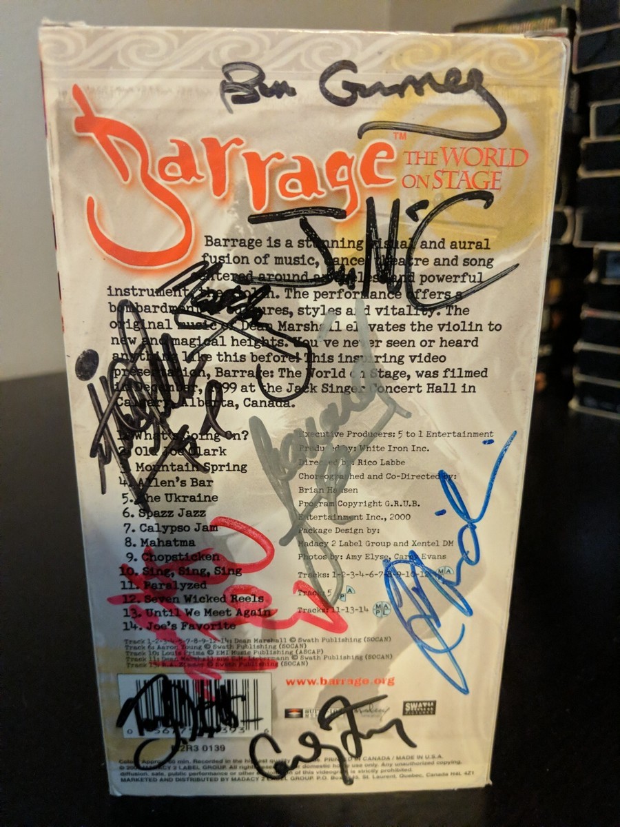 Barrage: The World On Stage (VHS, 2001) Music Violin SIGNED BY